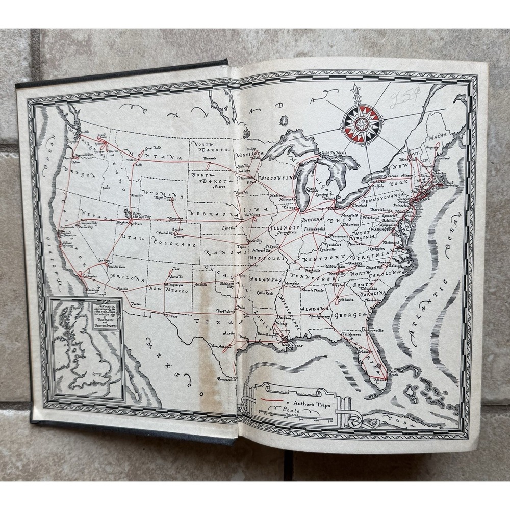 Inside USA 1947 by John Gunther, Signed, HC VTG  Book - First Edition, W/Foldout - Picture 6 of 13